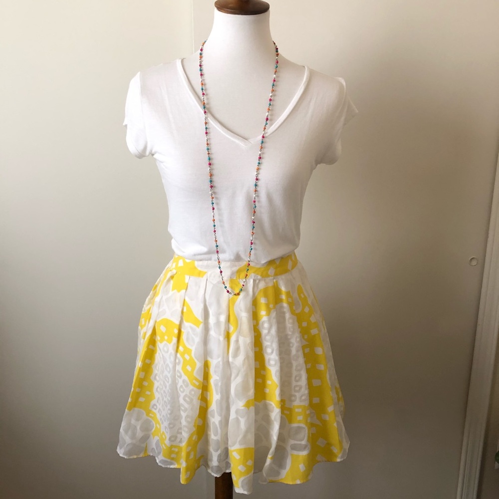 Kimchy & Blue Yellow & White Ruffle Skirt Sz 2